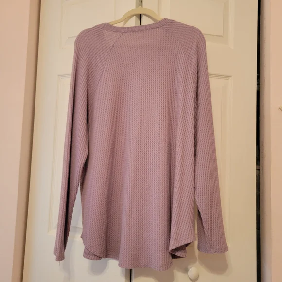 American Eagle Outfitters Purple Waffle Knit Top - Picture 2 of 4